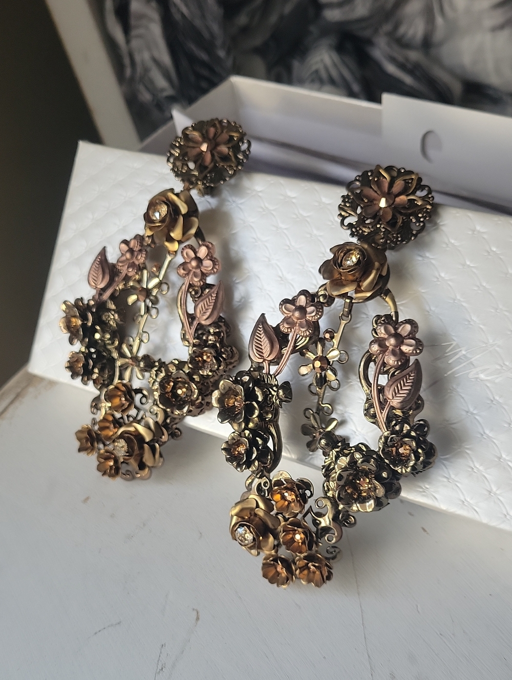 Maria Elena Rustic Havana Chandelier Earrings